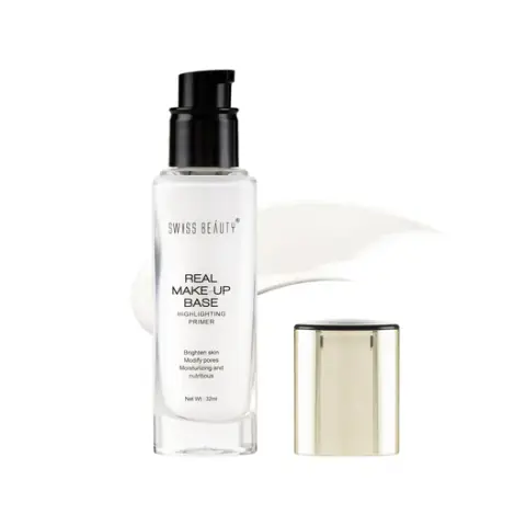 Swiss Beauty Real Makeup Base Highlighting Primer - No.03 | Brighten Skin | Modify Pores | Moisturizing | Pearl Powders | 32ml