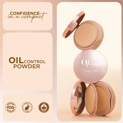 ME-ON Oil Control Compact Powder | 12-Hour Matte Finish & Pore-Blurring Formula with SPF 15 (15g), alternate view
