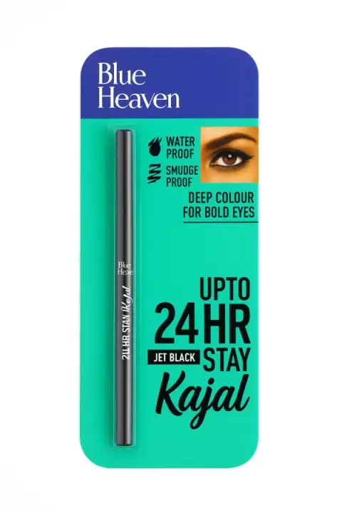 Blue Heaven Jet Black Kajal (Pack of 2) | 24-Hour Smudge-Proof Wear